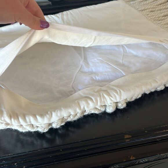 Boho White Throw Pillow Cover - Picture 8 of 10